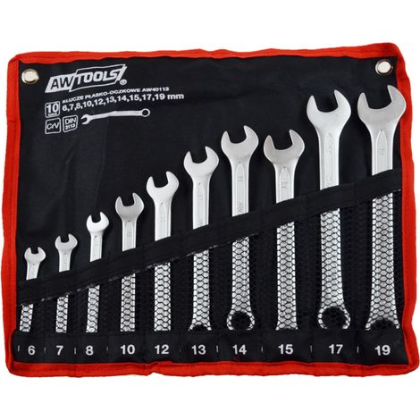 Clés awtools aw40113 set 10 pièces 6-19 mm acier (1/3)