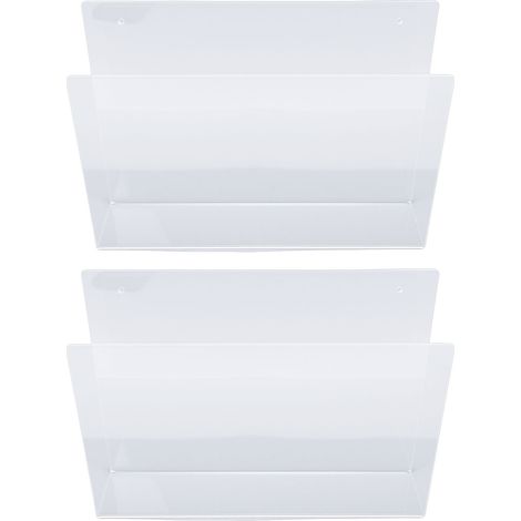 2 Pcs Pochettes Murales Acrylique Clair Suspendues – Support Fichiers Organisateur Bureau Magazines Brochures (1/5)