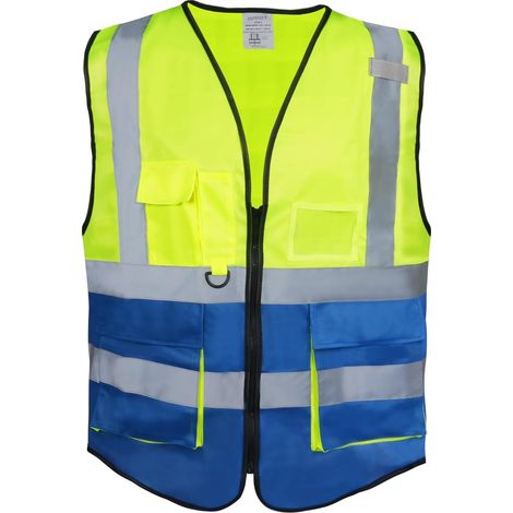 safety vests for men women high visibility cycling vest with zipper reflective work vest EN ISO 20471 (1/5)