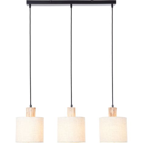 Suspension scandinave crème lin 3xE27 Endon Durban (1/5)
