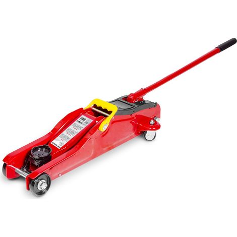 Mw Tools – Cric rouleur hydraulique 2t extra bas – Charge maximale 2t – Roues en fonte pour véhicules bas – CAT2L