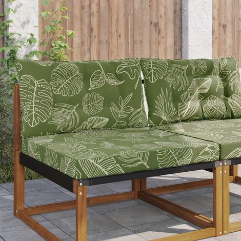 Sofakissen für draußen 2 pcs Blattdesign Polyester (1/5)