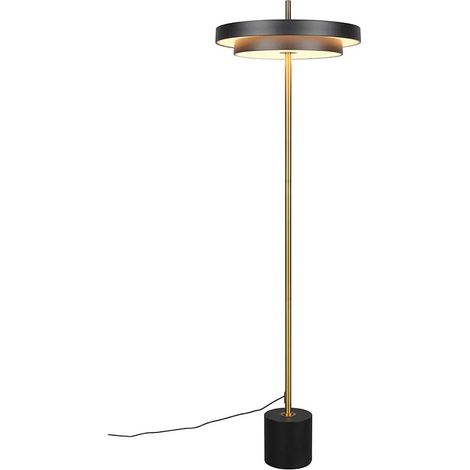 Stehleuchte Standlampe Wohnzimmerleuchte LED schwarz gold Touchdimmer CCT 138 cm