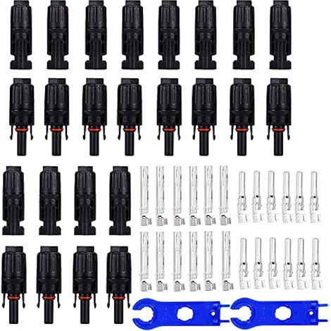 12paires connecteur Solaire,Connecteur PV,Connecteur Solaire Photovoltaïque,mâle/Femelle, Double Anneaux Joint étanche,pour Photovoltaïque Panneau Solaire Cable Accessoires (1/5)