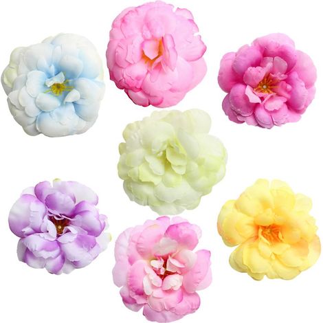 10 Pièces Tête De Fleur De Camélia En Soie Artificielle De Simulation 5,5 Cm Multicolore (1/5)