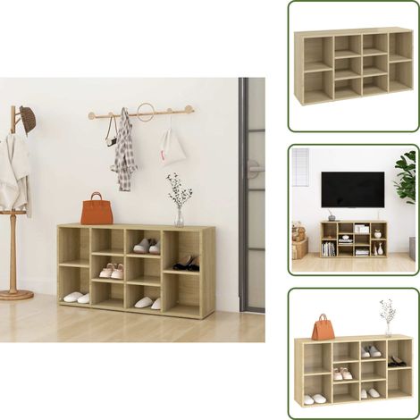 Banc à chaussures Chêne sonoma 103x30x54,5 cm Bois d’ingénierie - Meuble Rangement Chaussures - Banc Chaussure - Armoire Chaussure - Organiseur Chaussures - Range Chaussures