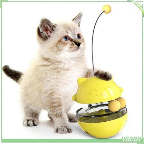 Boule distributrice de friandises pour chat - FAFEICY - VGEBY - Transparente - Anti-basculement - Disque rotatif (1/5)
