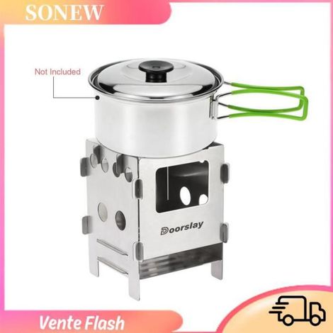 Poêle À Bois - Acier Inoxydable - Pour Camping Et Randonnée - 8,2 x 8,1 x 11,6 cm - 249 g - 1 Pièce (1/5)
