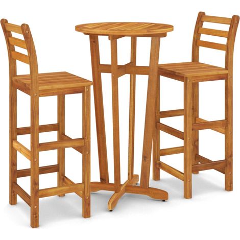 Maison Exclusive - Set da Bar da Giardino 3 pz in Legno Massello di Acacia