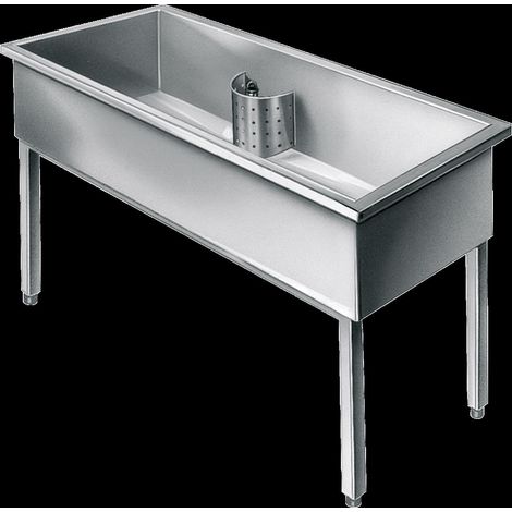 KWC Évier de travail, SIRIUS, acier inoxydable, 2000x800x600 mm, sous-meuble (1/2)