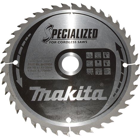 MAKITA B-32954 Specialized for Wood 165mm x 20mm x 40T