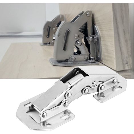 10 charnières de porte de meuble en acier laminé à froid, forme pont, sans perçage, n° 2 (1/5)