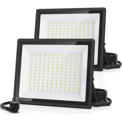 Projecteur LED Extérieur 150W, 16500LM Super Lumineux, Éclairage Sécurité IP66 Étanche, 6500K Blanc Jour - pour Jardin, Garage, Entrepôt, 2 Pièces