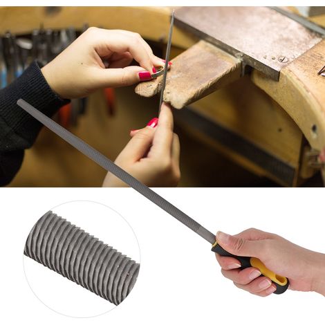 Lime ronde en acier de 30 cm avec poignée, outil d'affûtage et de façonnage pour projets métalliques, lime à dents grossières