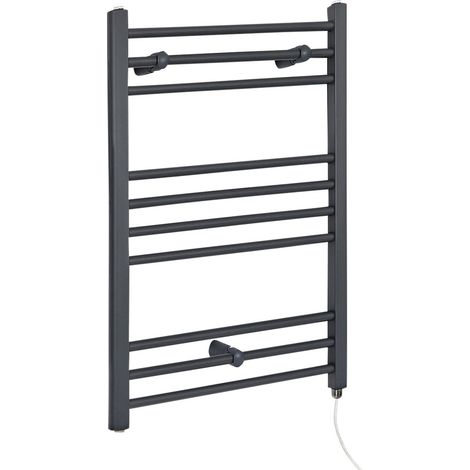 Milano Artle Electric Anthracite Straight Bar Heated Towel Rail Radiator - 800mm x 500mm (1/5)