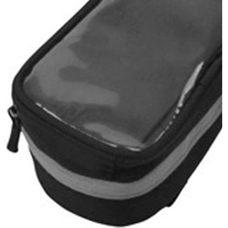 Sacoche de porte-bagages avant pour téléphone de vélo avec écran tactile TPU haute sensibilité, sacoche de tube supérieur avec séparateur, noire. (1/5)