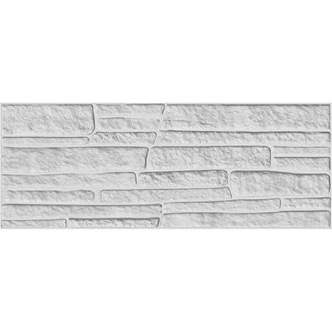 PROVISTON 3D Wandpaneel ROCK 180 x 485 x 25 mm Steinoptik Wandelement Polystyrol Weiß (1/2)