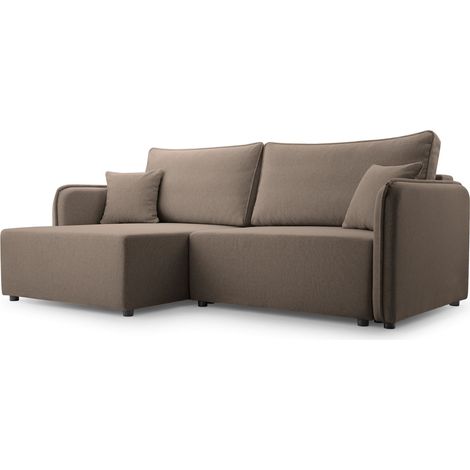 Selsey Kassian - Ecksofa mit Schlaffunktion und Bettkasten, hellbraun, links (1/5)