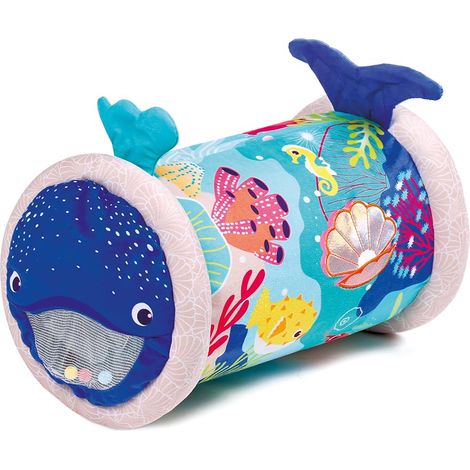 LUDI – Baby Roller Balena – Rullo Gonfiabile per attività – 6 attività sensoriali – Sviluppo motorio e coordinamento – a Partire dai 6 Mesi – 45 x 30 cm (1/5)