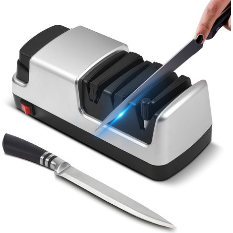 Afilador eléctrico de cuchillos 4 en 1, cuchilla de diamante de 18 W para cerámica y tijeras dentadas - Varilla de afilado segura y profesional (1/5)