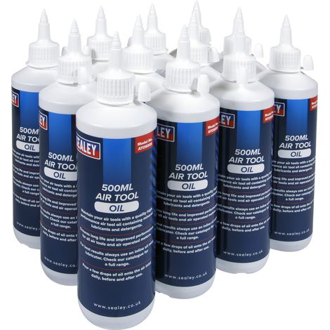 Sealey Air Tool Oil 500ml Pack of 12 For Maintaining Power Tools ATO/500