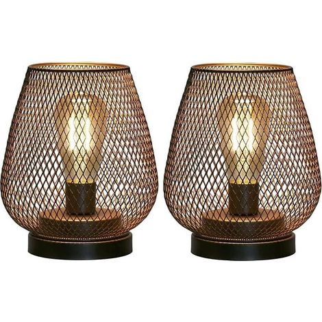 bedside lamp design battery outdoor table lamps Set of 2 metal cage table lamps living room table lamp cordless weddings parties patio for indoor outdoor