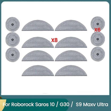 Lot de 14 lingettes de rechange lavables pour aspirateur Roborock Saros 10 / G30 / Roborock S9 Maxv Ultra (1/5)