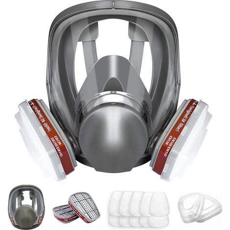 Masque de Protection, Masque respiratoire complet avec filtre 6001 pour peinture, contre la poussière, les produits chimiques, le polissage, la pulvérisation de voiture, le ponçage