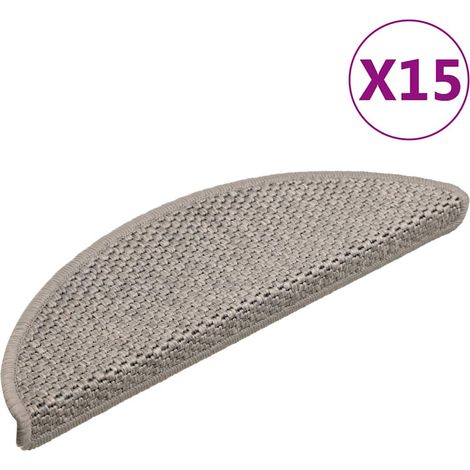 Tapis d'escalier-Moquette d'escalier-Tapis de marches autocollants aspect sisal 15 pcs 56x17x3 cm 440802 (1/5)