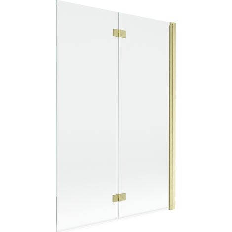 Mexen Mist paratia per doccia a 2 ante destra 120 x 150 cm, trasparente, oro spazzolato - 8A9-120-002-55-00-P (1/5)