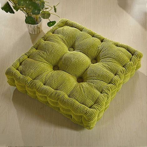 Coussin de chaise carré vert rembourré, coussin d'assise polyvalent pour intérieur et extérieur, 40 x 40 cm - 1 pièce (1/4)