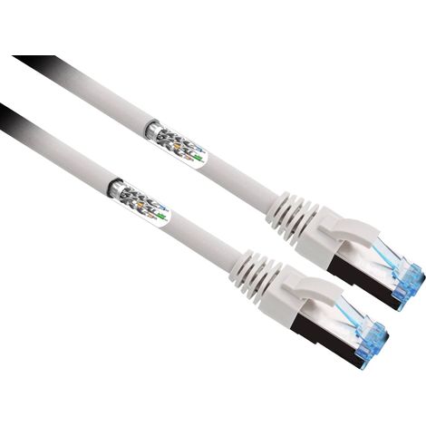 Renkforce RF-4732886 RJ45 Câble réseau, câble patch CAT 6a S/FTP 2.00 m gris très flexible, contacts dorés 1 pc(s) Y881122 (1/5)