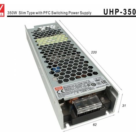 Alimentatore CV 24V 350W 14,6A Senza Ventola Trasformatore da AC 220V a DC 24V Corrente Continua UHP-350-24