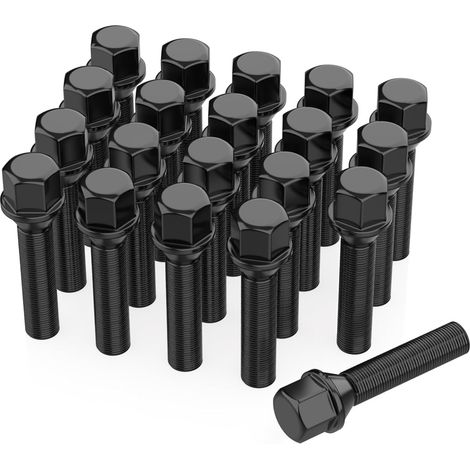 20 Boulons de Roue Filetage 45 mm Pour Élargisseurs de Voie I M14x1,5x45mm I Siège Conique CLÉ 17 mm I Compatibles avec Jantes Aftermarket (1/5)