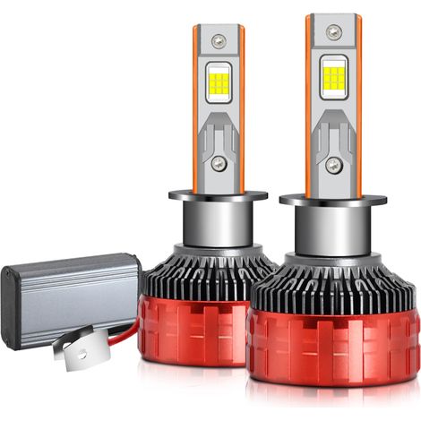 Faros LED para coche con clasificación de impermeabilidad IP68, 100 W, 6000 K, 22000 lm, compatibles con bases 9005, 9006, H1, H4, H7 y H11, 10-32 V (2 unidades). (1/5)