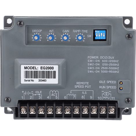 Régulateur de vitesse du moteur, régulateur électronique de contrôle du générateur Diesel EG2000 12/24VDC (1/5)
