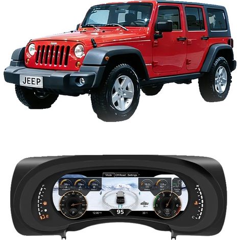 Digitales Instrumentencluster, HD-Display, Plug-and-Play-Installation, Für Jeep JK 2007-2011 (1/2)