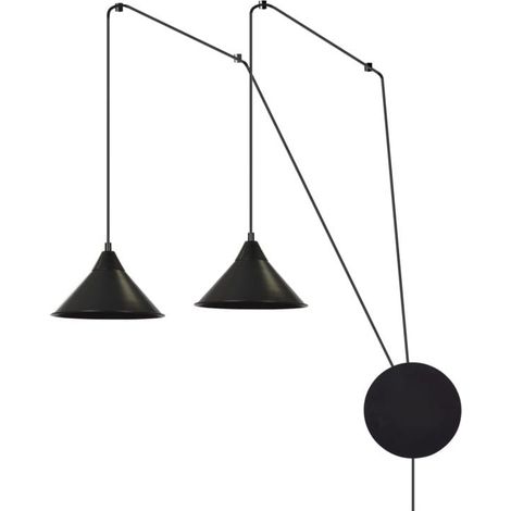 Lampada a sospensione Emibig Abramo 2xE27 nera Ø24 (1/5)