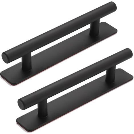 Poignée de porte coulissante autocollante 2 pièces – Alliage aluminium 150x25mm – Installation sans perforation – Design moderne noir mat (1/5)