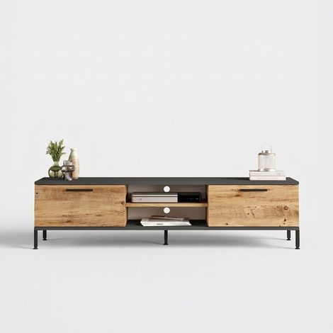 TV-Lowboard mit Türen und Regalböden 160 cm Olyssar (1/4)