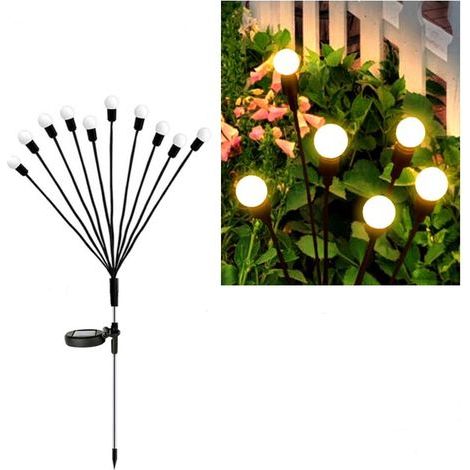 Set of 4 solar garden lights with 10 LEDs, IP65 waterproof, ideal for balconies, gardens, patios and driveways (warm white) (1/5)