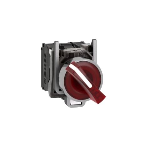 Selettore a leva luminoso O22 2 posizioni rosso 1NA+1NC 120V - XB4BK124G5