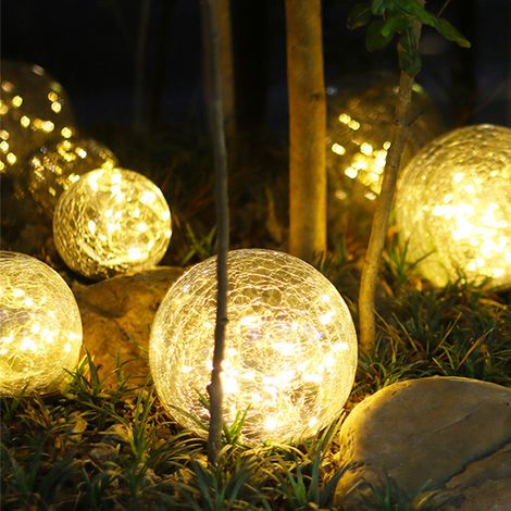 Lampe Solaire Exterieur, Lampe Solaire Jardin 2 Pièces, IP65 Étanche Boule Solaire Exterieur Jardin, Lampe Solaire Exterieur Jardin pour Paysage, Passerelle, Pelouse, Étapes, Terrasses (1/4)