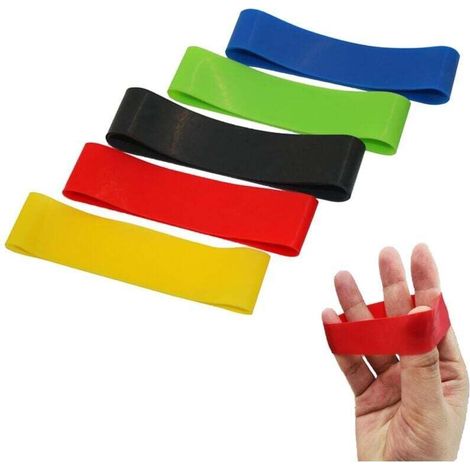 Ensemble de 5 bandes d'extension en silicone pour les doigts, la force de préhension, les avant-bras et les poignets, idéal pour le renforcement musculaire, l'escalade et le fitness. (1/4)
