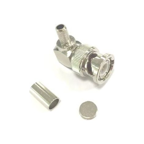 Connecteur coaxial RS PRO Mâle à angle droit, raccordement Cage à ressort 50O Montage sur câble ( Prix pour 1 ) (1/3)