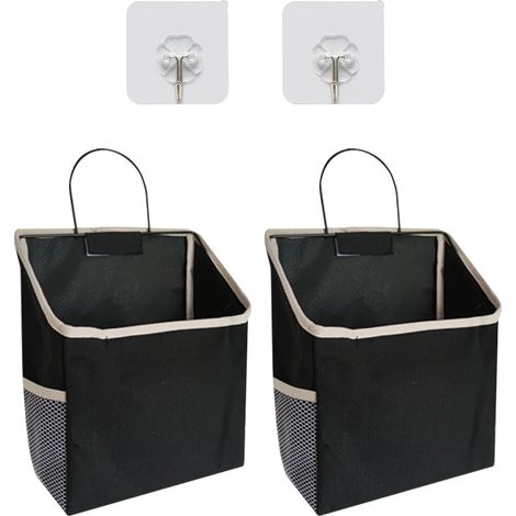 Lot de 2 sacs de rangement suspendus pour lit de dortoir, paniers de rangement pratiques pour finition de lit, rangement mural suspendu chambre étudiant (1/5)