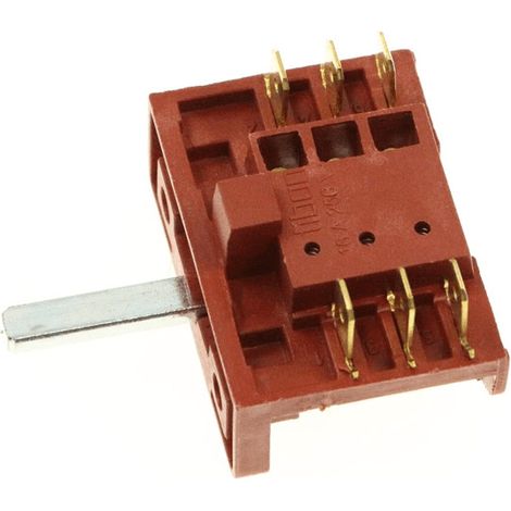 FAR – Commutateur rotatif 250V pour four et plaque de cuisson – Courant 16A – Branchement AMP Faston 6,3mm – Fixation à vis – Diamètre axe 6mm (1/5)