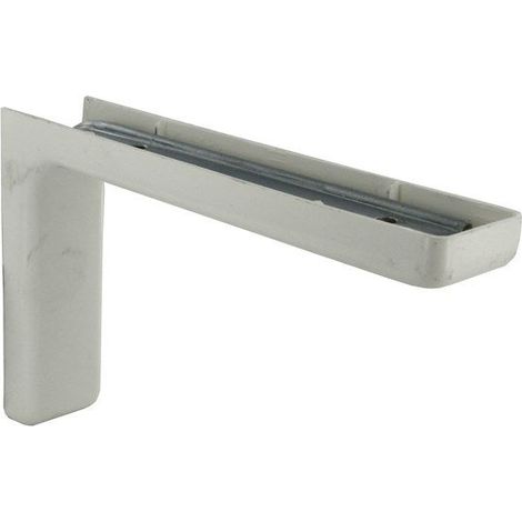 Staffa angolare in acciaio Leonard e plastica bianca, 114x180 mm.