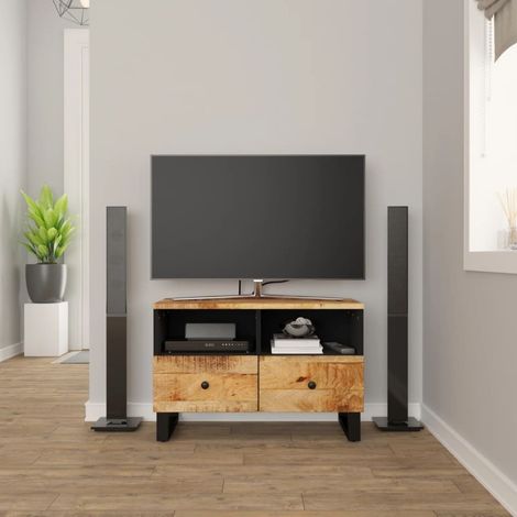Meuble TV - Armoire Télévision Moderne Banc TV de Salon 70x33x46 cm Bois massif de manguier -FR37547 (1/5)