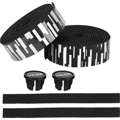 ZTTO Bande de Guidon Vélo Route EVA/PU Anti-Vibrations Absorption Transpiration Respirant Accessoire Cyclisme Noir Blanc (1/5)